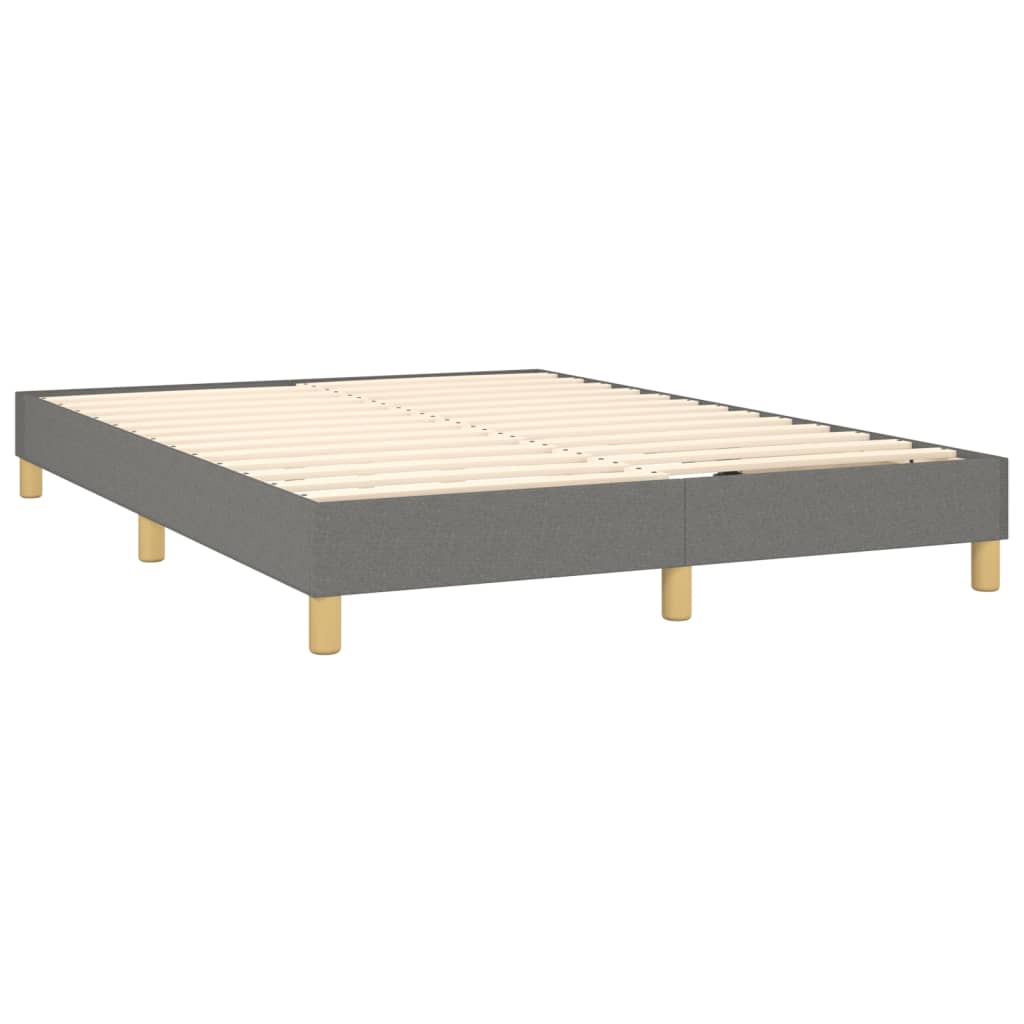 Krevet box spring s madracem LED tamnosivi 140x200 cm tkanina