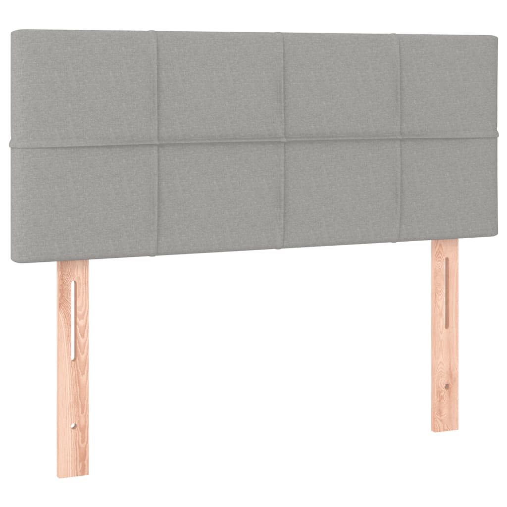 Krevet box spring s madracem LED svjetlosivi 80x200 cm tkanina