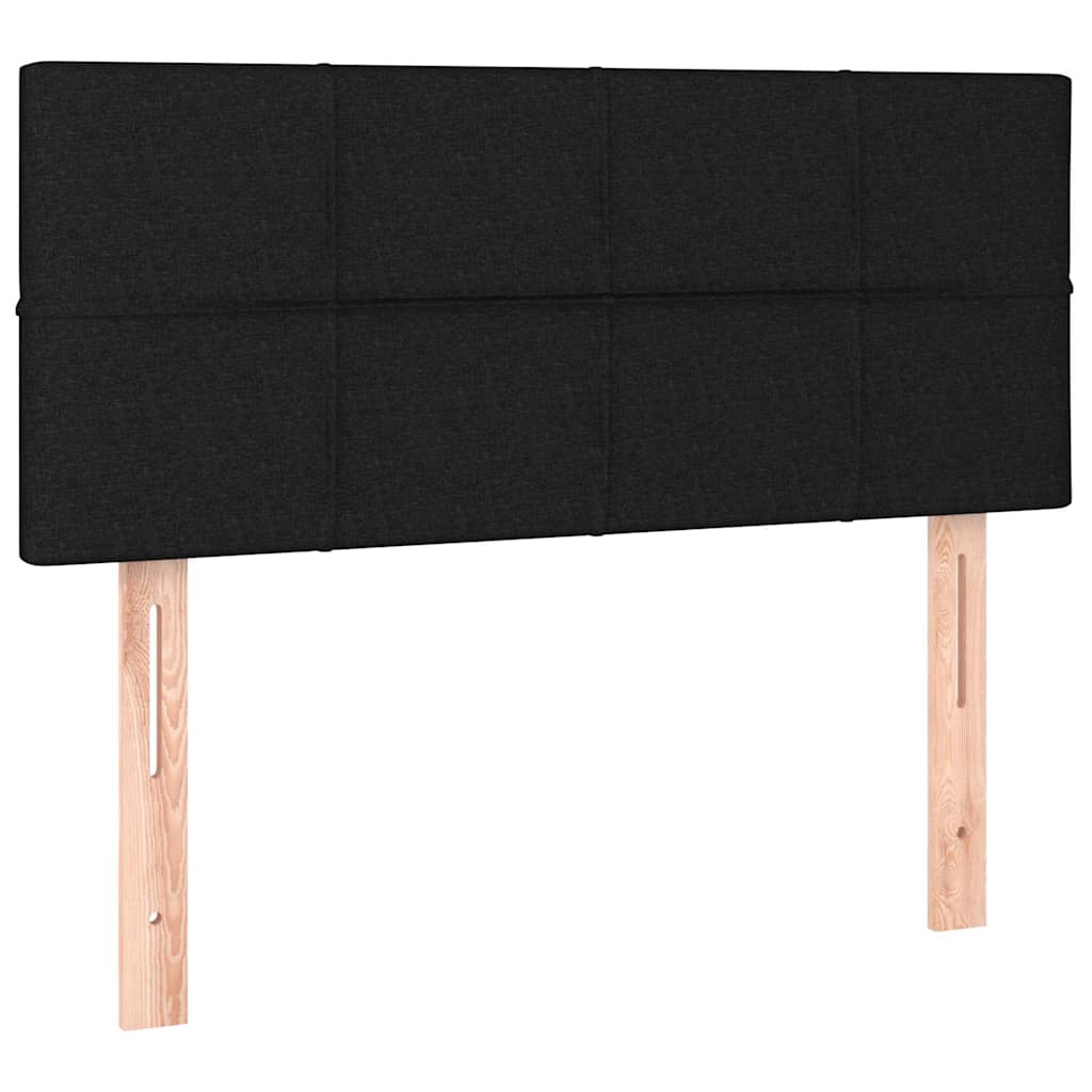 Krevet box spring s madracem LED crni 90x190 cm od tkanine