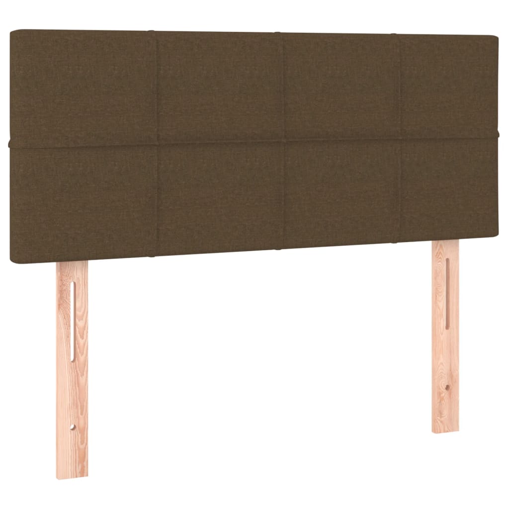 Krevet box spring s madracem LED tamnosmeđi 90x190 cm tkanina