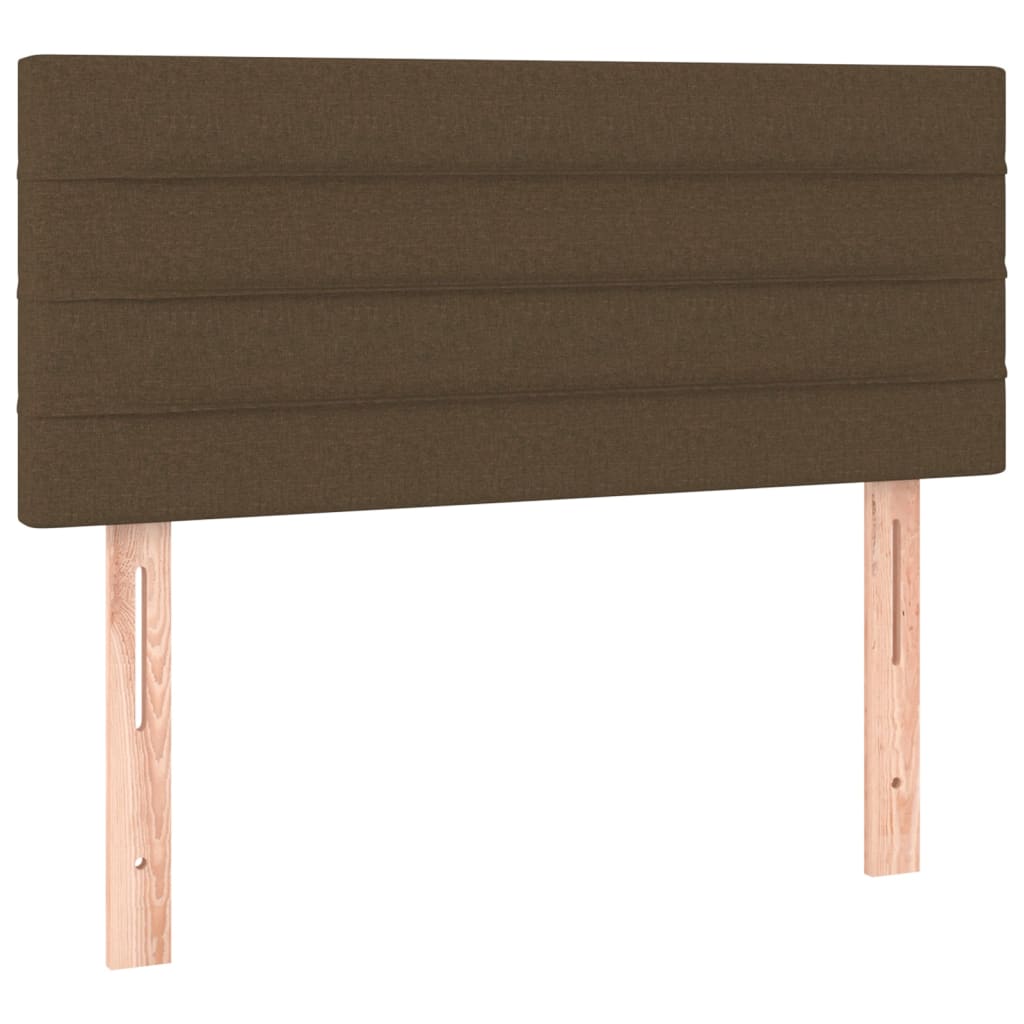 Krevet box spring s madracem LED tamnosmeđi 90x200 cm tkanina