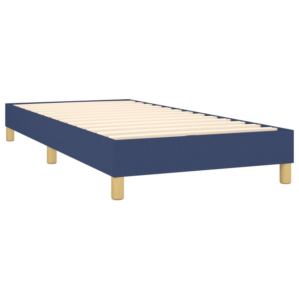 Krevet box spring s madracem LED plavi 90x200 cm od tkanine