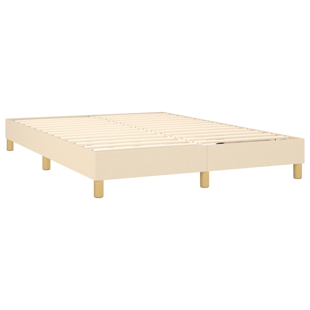 Krevet box spring s madracem LED krem 140x190 cm od tkanine