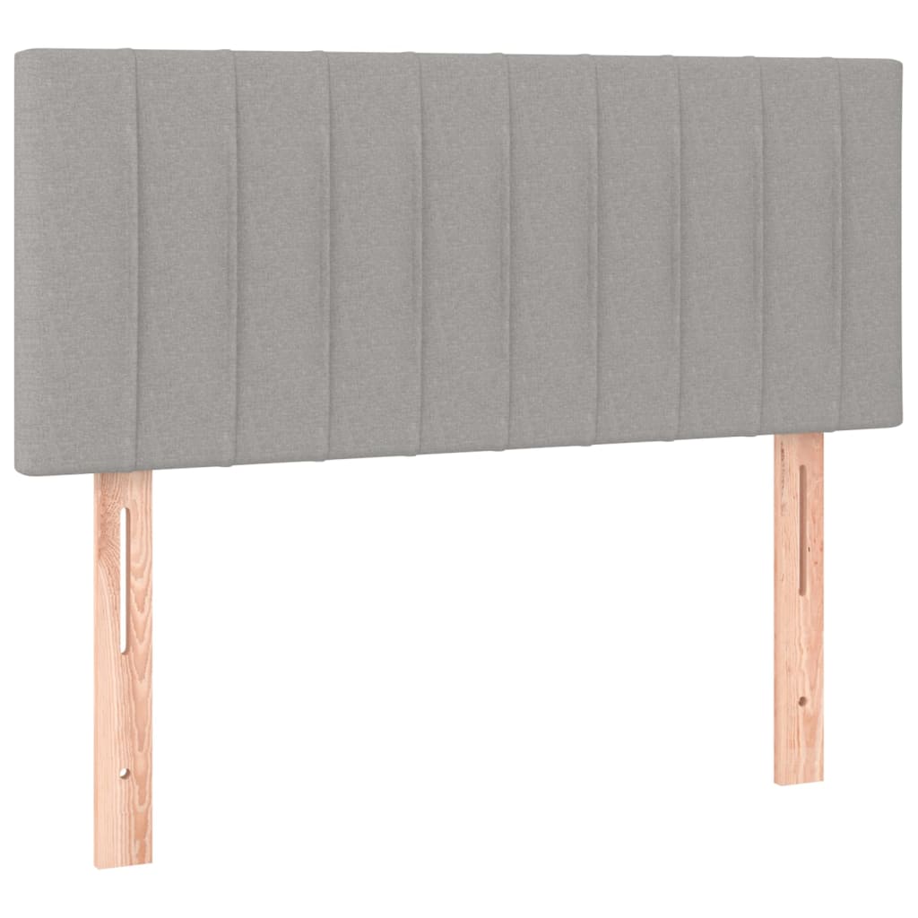 Krevet box spring s madracem LED svjetlosivi 90x190 cm tkanina