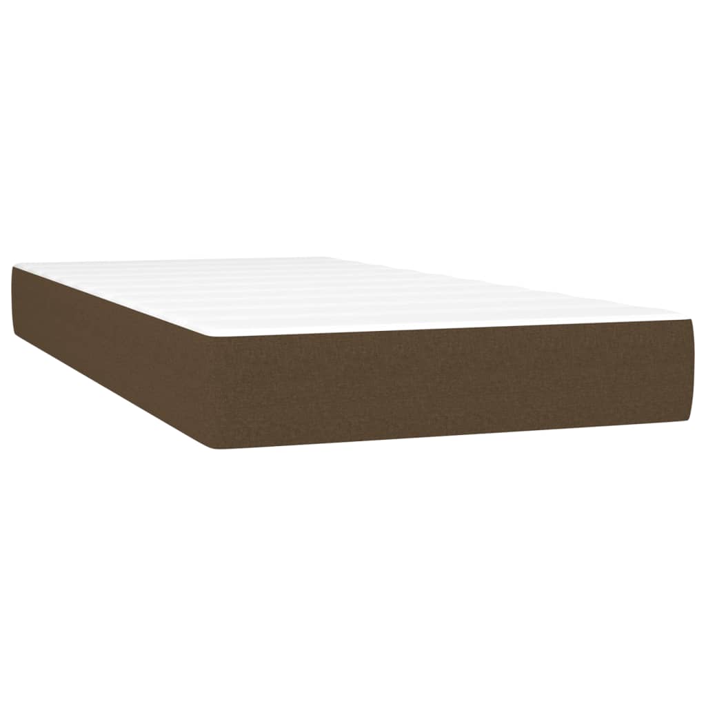 Krevet box spring s madracem LED tamnosmeđi 90x190 cm tkanina