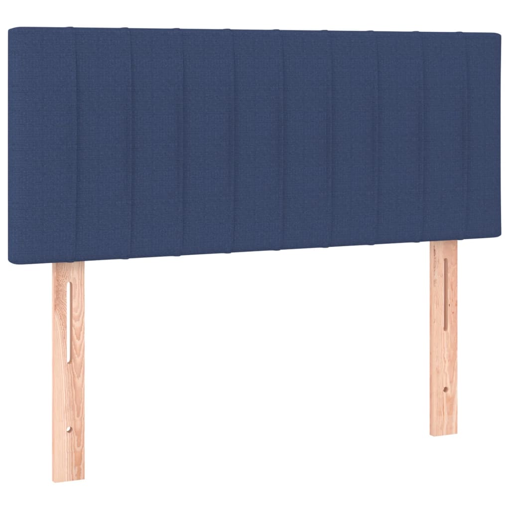 Krevet box spring s madracem LED plavi 120 x 200 cm od tkanine