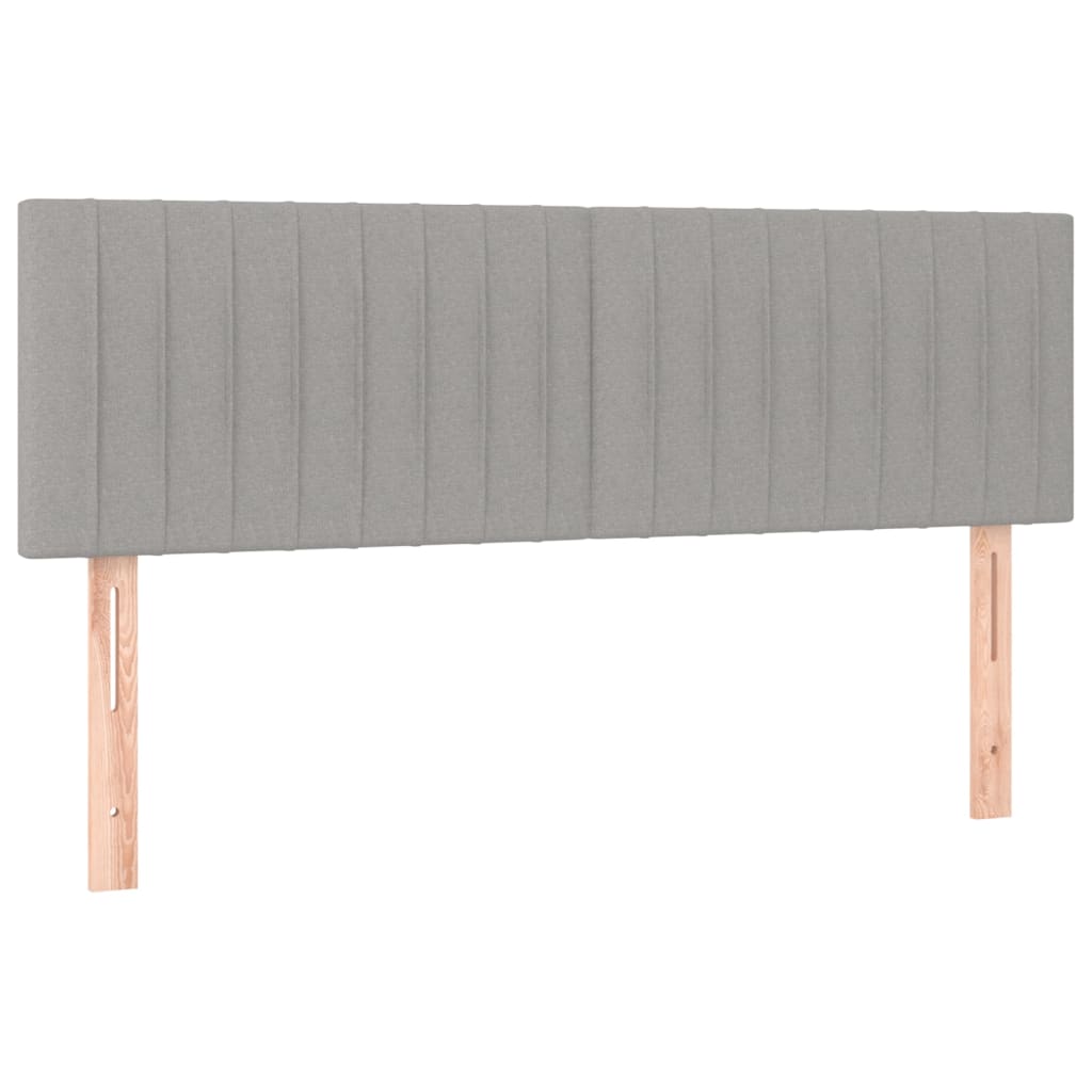 Krevet box spring s madracem LED svjetlosivi 140x190 cm tkanina