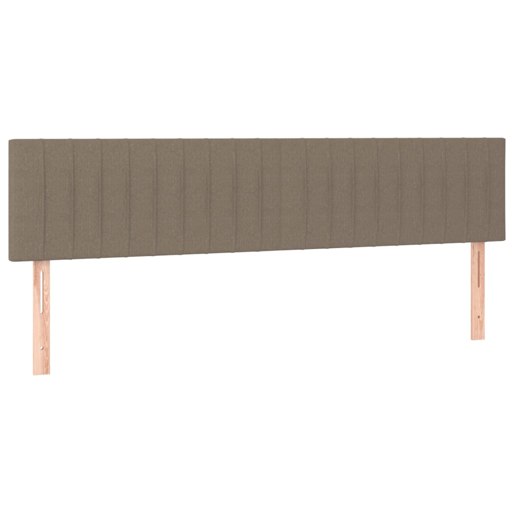 Krevet box spring s madracem LED smeđesivi 160x200 cm tkanina