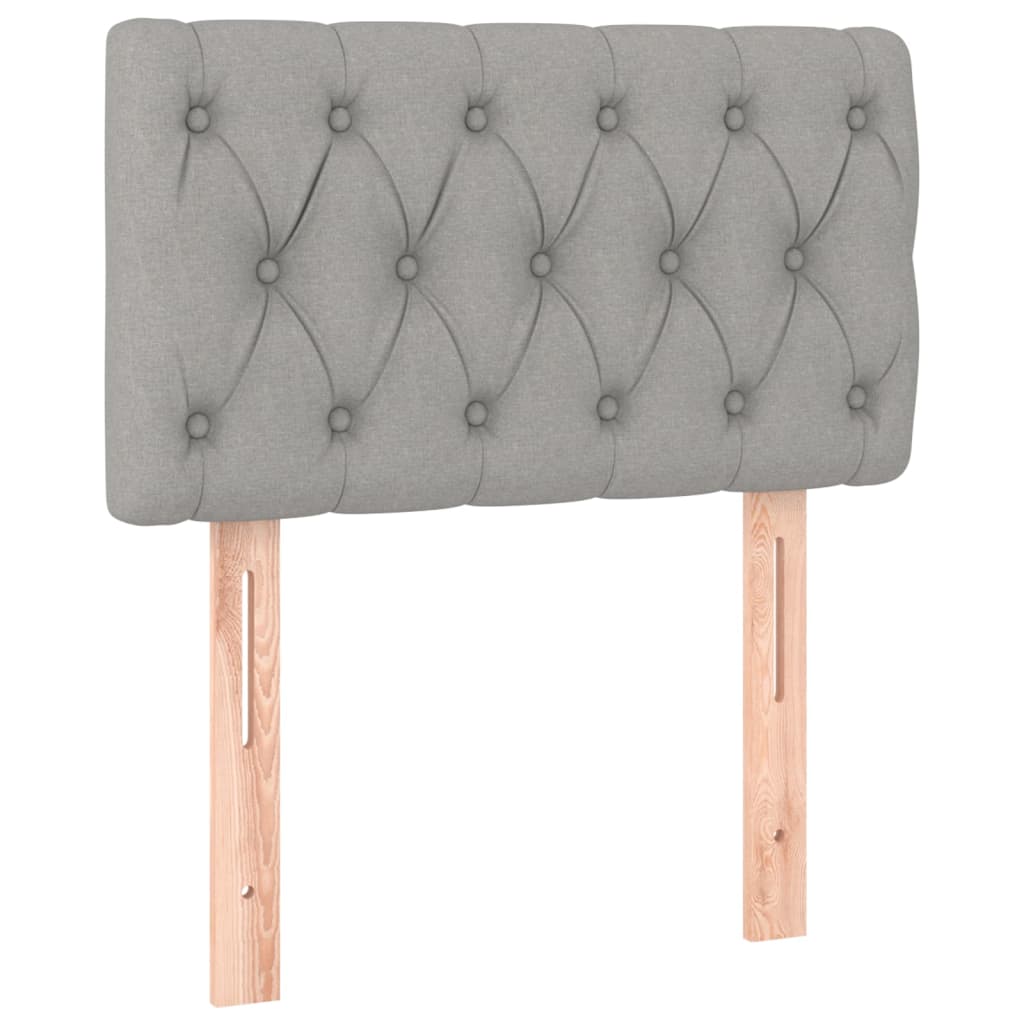 Krevet box spring s madracem LED svjetlosivi 80x200 cm tkanina