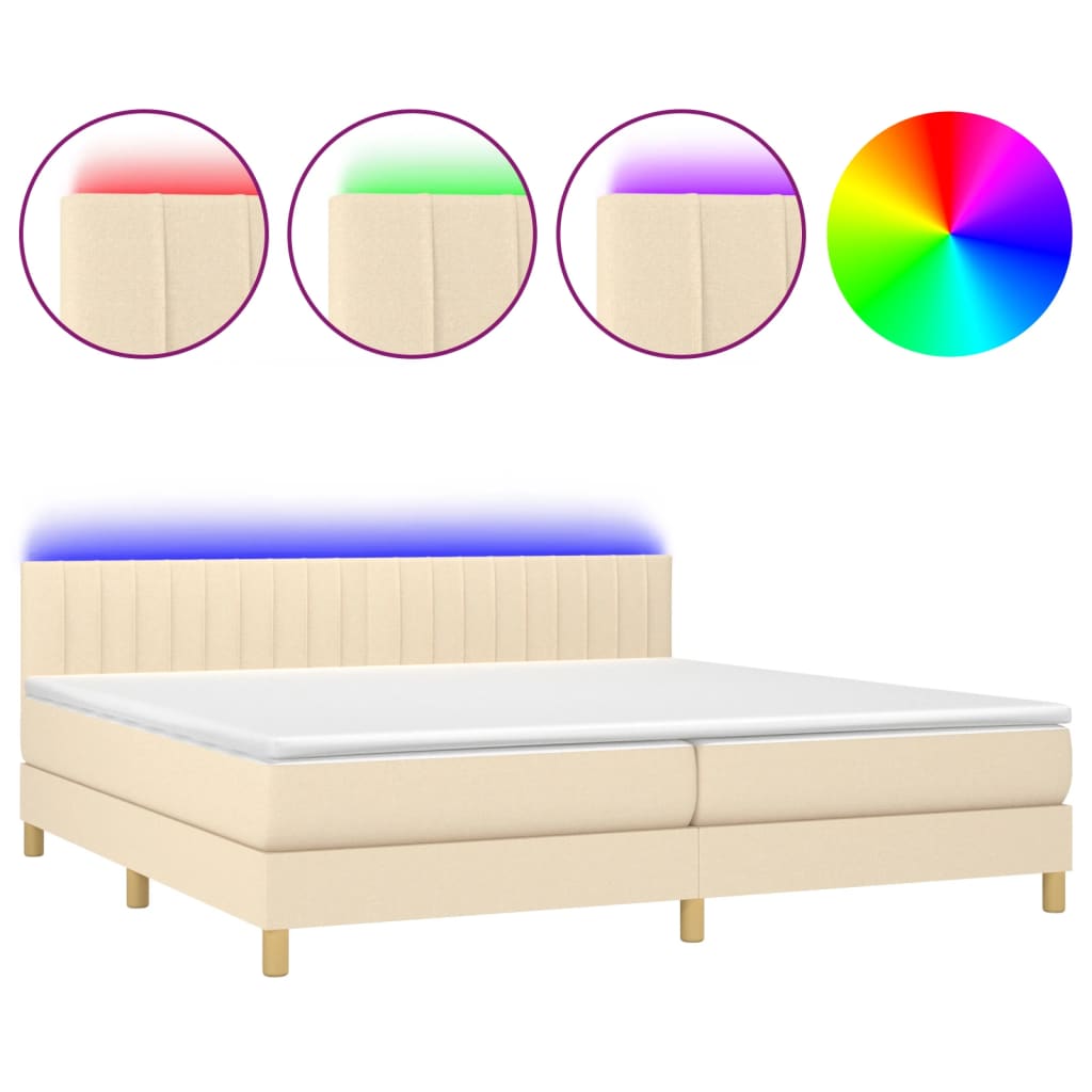 Krevet box spring s madracem LED tamnosivi 80 x 200 cm tkanina