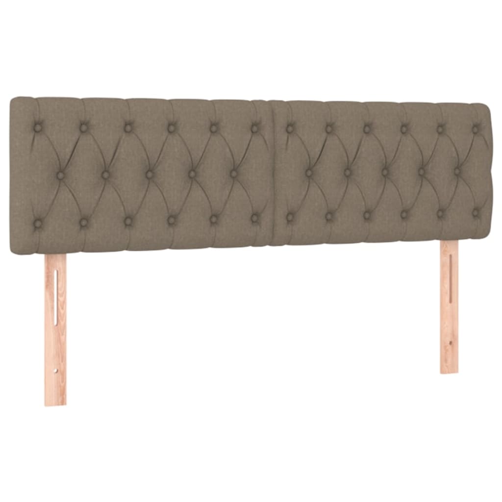 Krevet box spring s madracem LED smeđesivi 140x190 cm tkanina