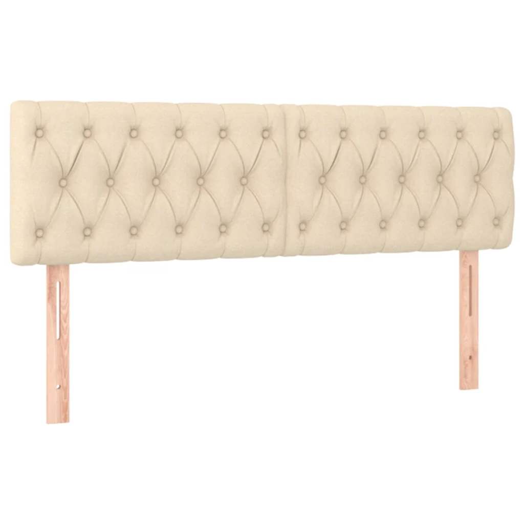 Krevet box spring s madracem LED krem 140x190 cm od tkanine