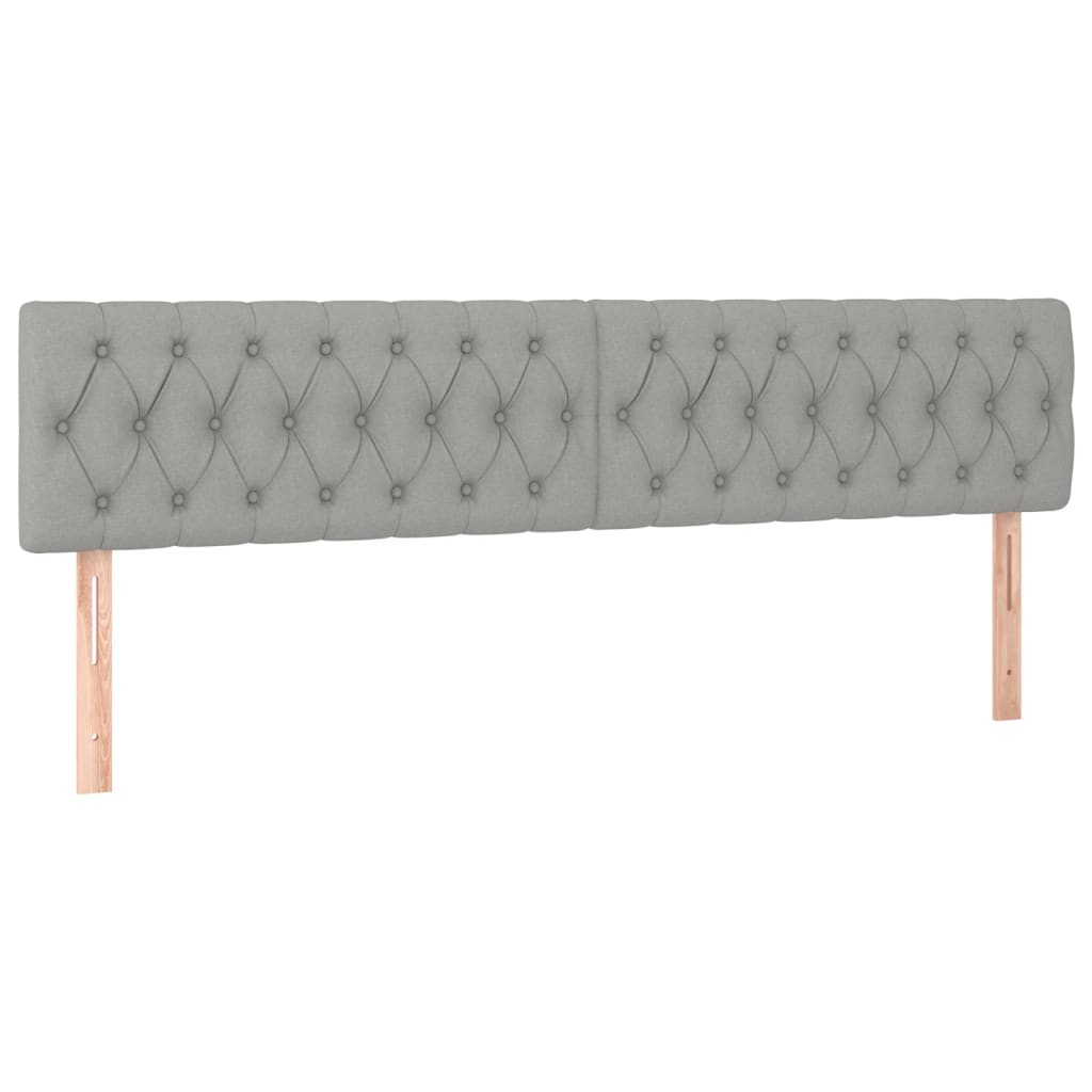 Krevet box spring s madracem LED svjetlosivi 200x200 cm tkanina