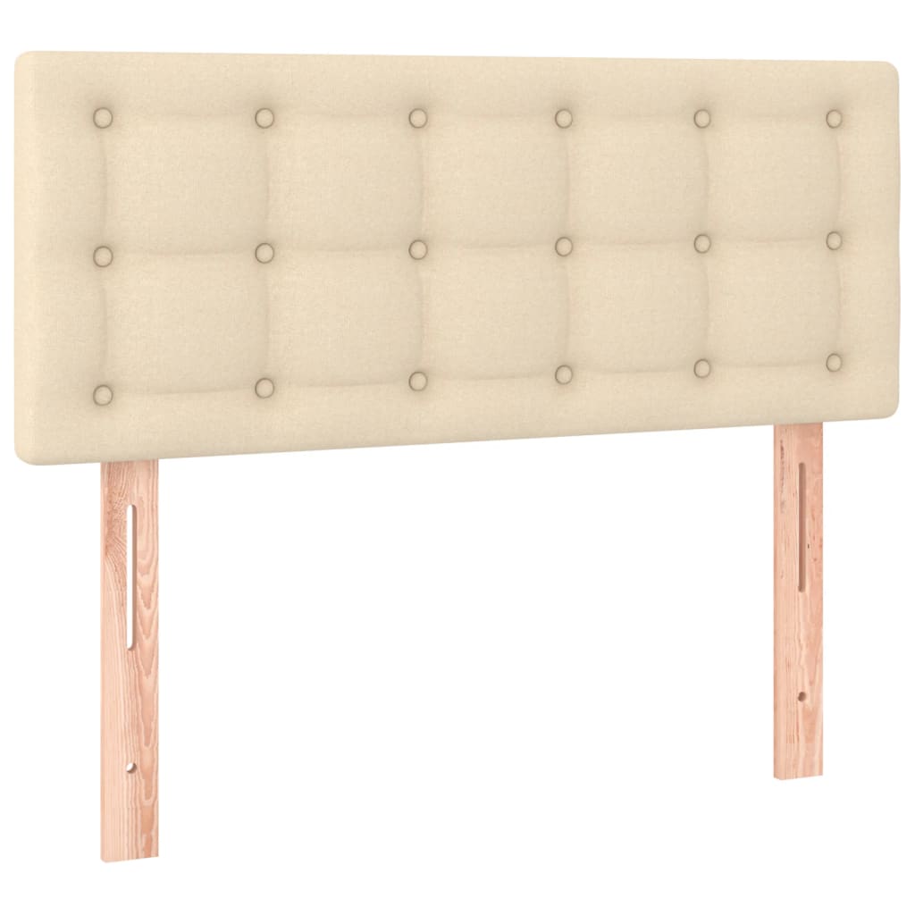 Krevet box spring s madracem LED krem 80 x 200 cm od tkanine