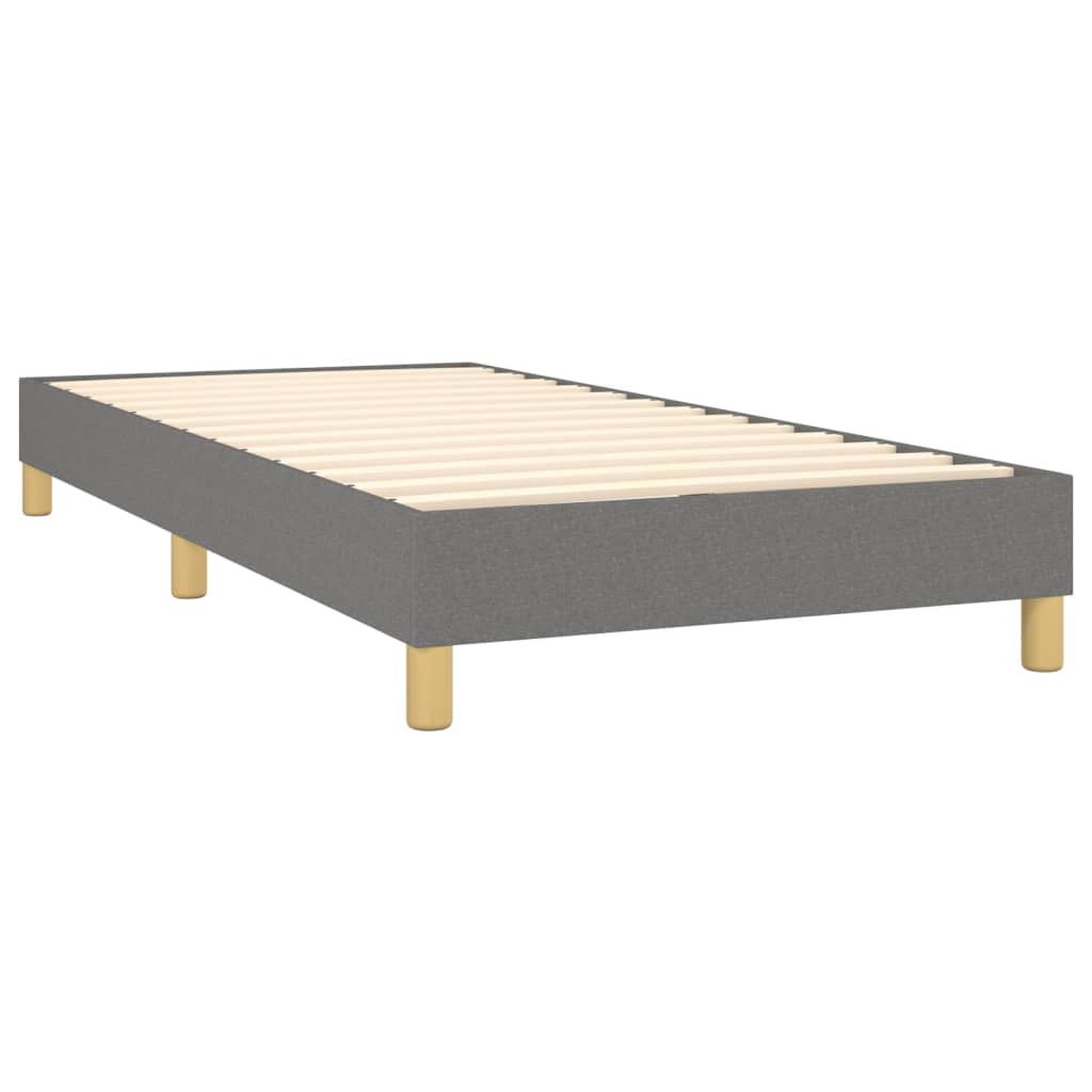 Krevet box spring s madracem LED tamnosivi 90x190 cm tkanina