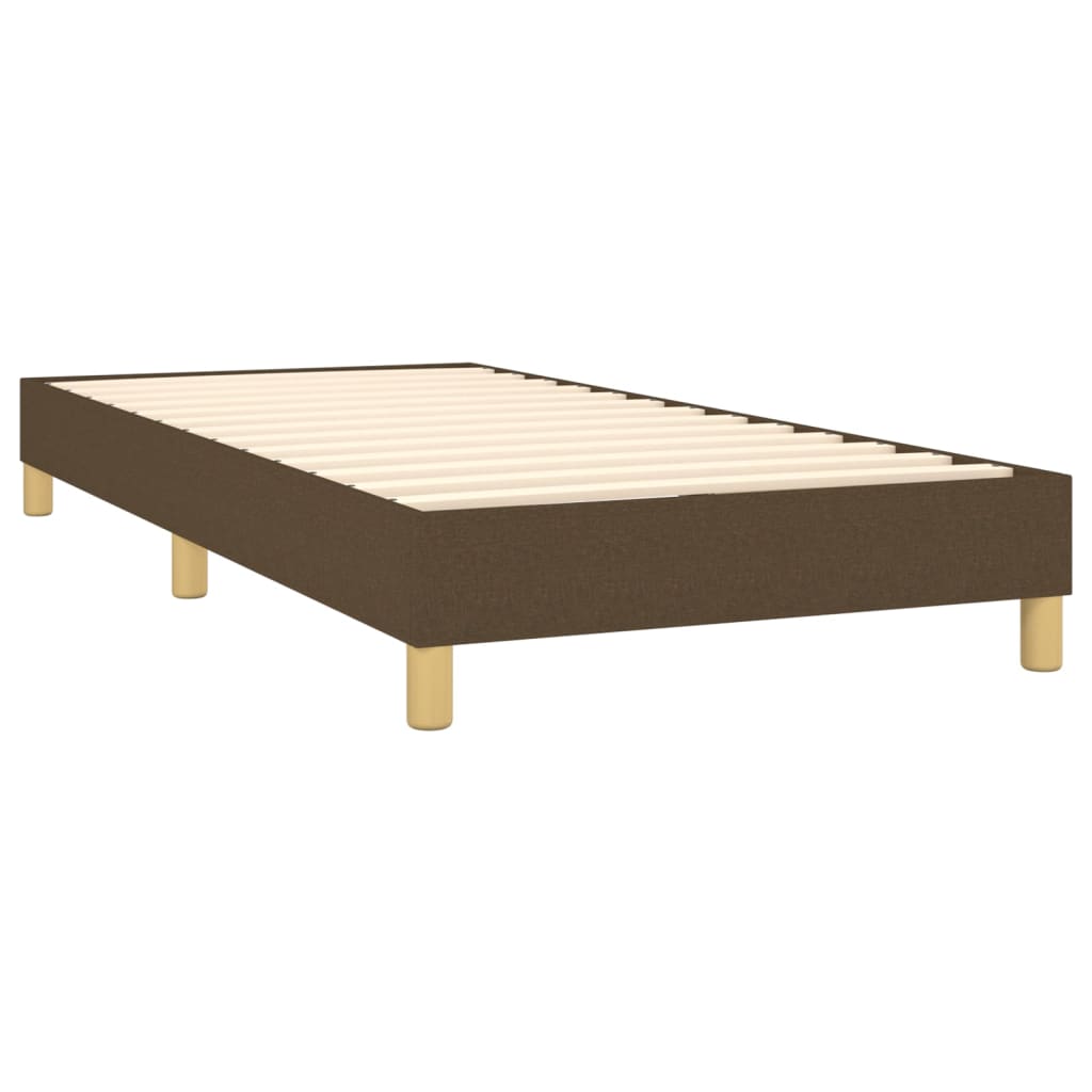 Krevet box spring s madracem LED tamnosmeđi 90x200 cm tkanina
