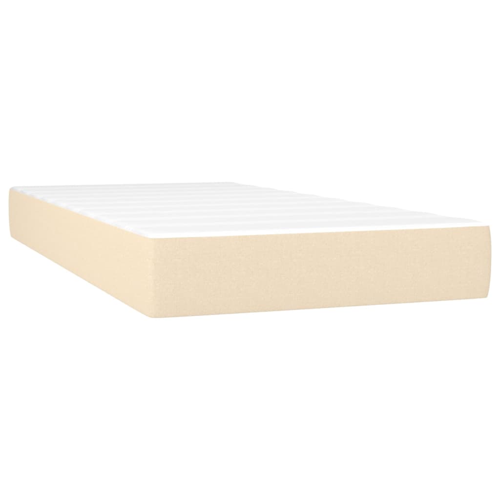 Krevet box spring s madracem LED krem 100x200 cm od tkanine