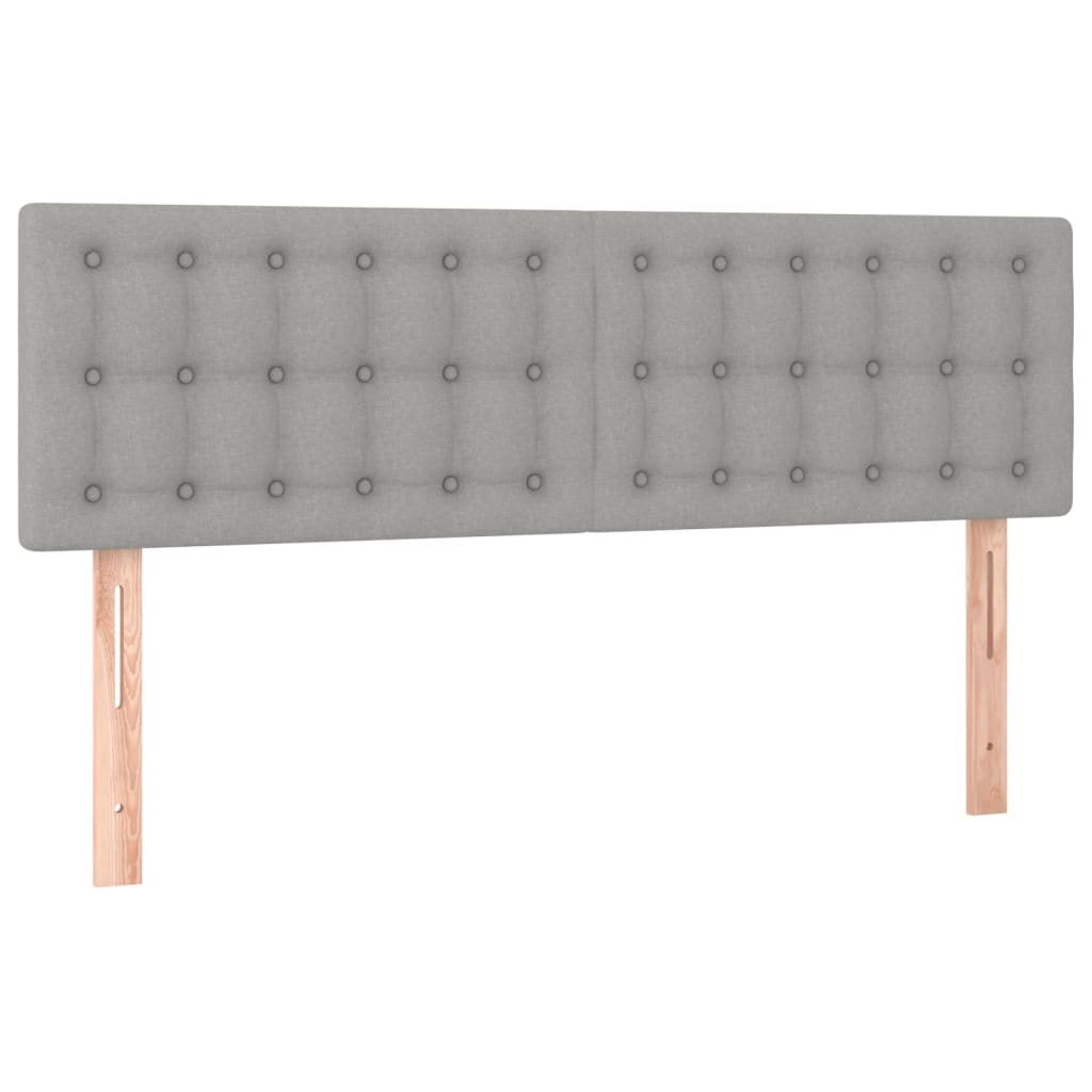 Krevet box spring s madracem LED svjetlosivi 140x190 cm tkanina