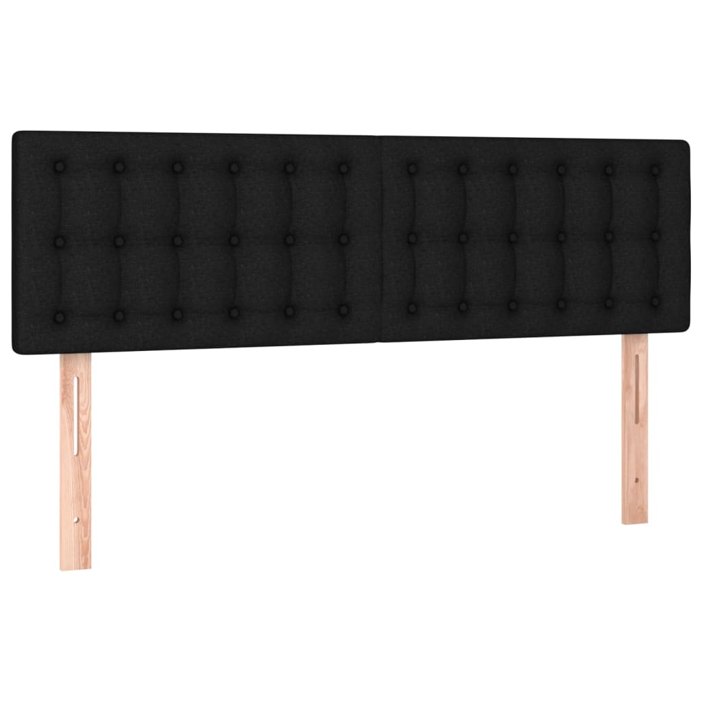 Krevet box spring s madracem LED crni 140x190 cm od tkanine
