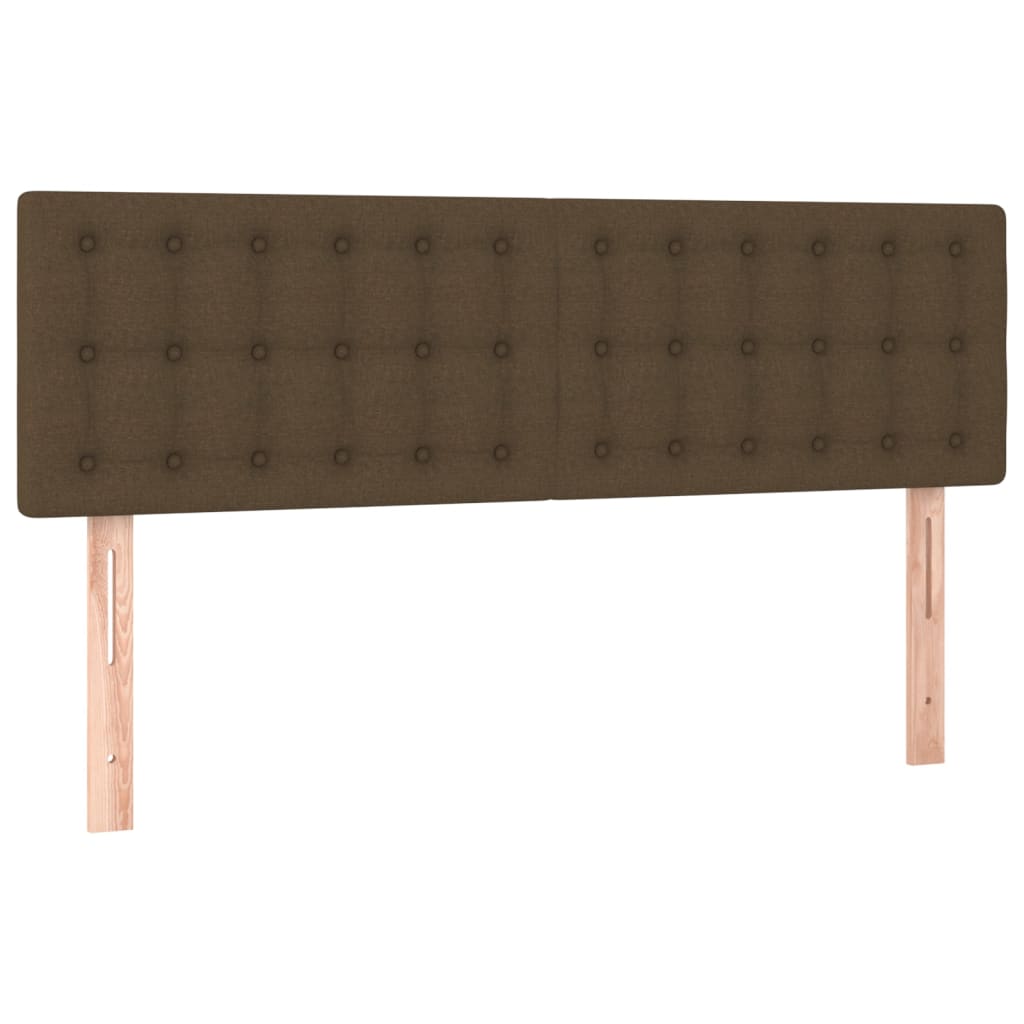 Krevet box spring s madracem LED tamnosmeđi 140x200 cm tkanina