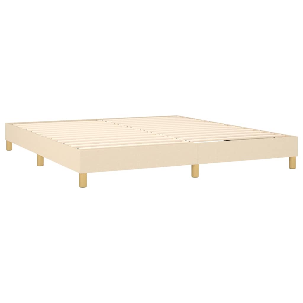 Krevet box spring s madracem LED krem 180x200 cm od tkanine
