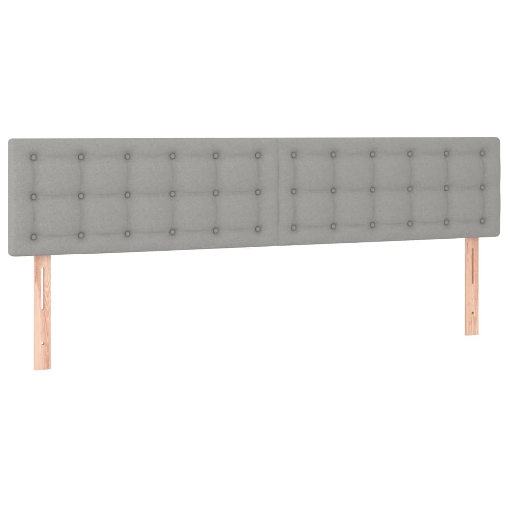 Krevet box spring s madracem LED svjetlosivi 200x200 cm tkanina