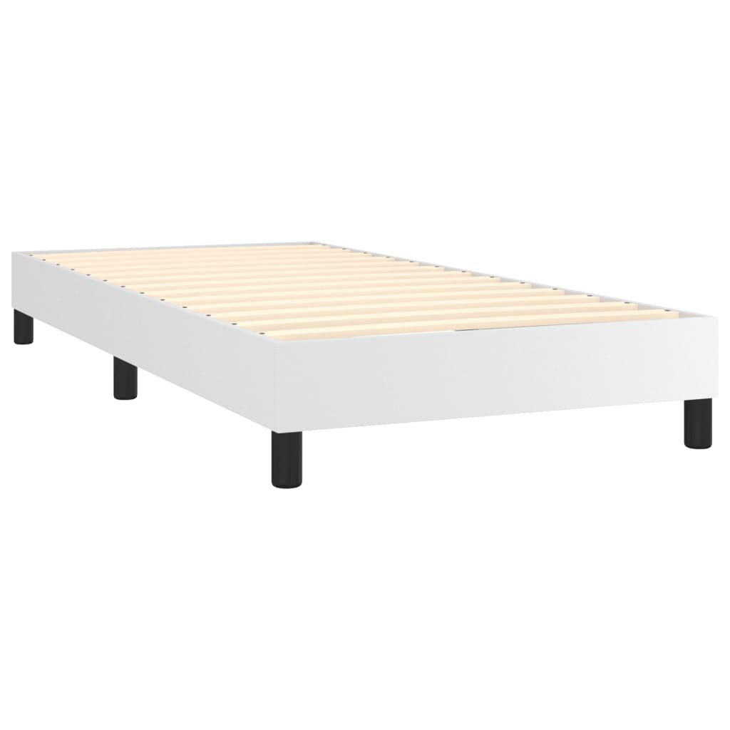 Krevet box spring s madracem LED bijeli 80x200 cm umjetna koža