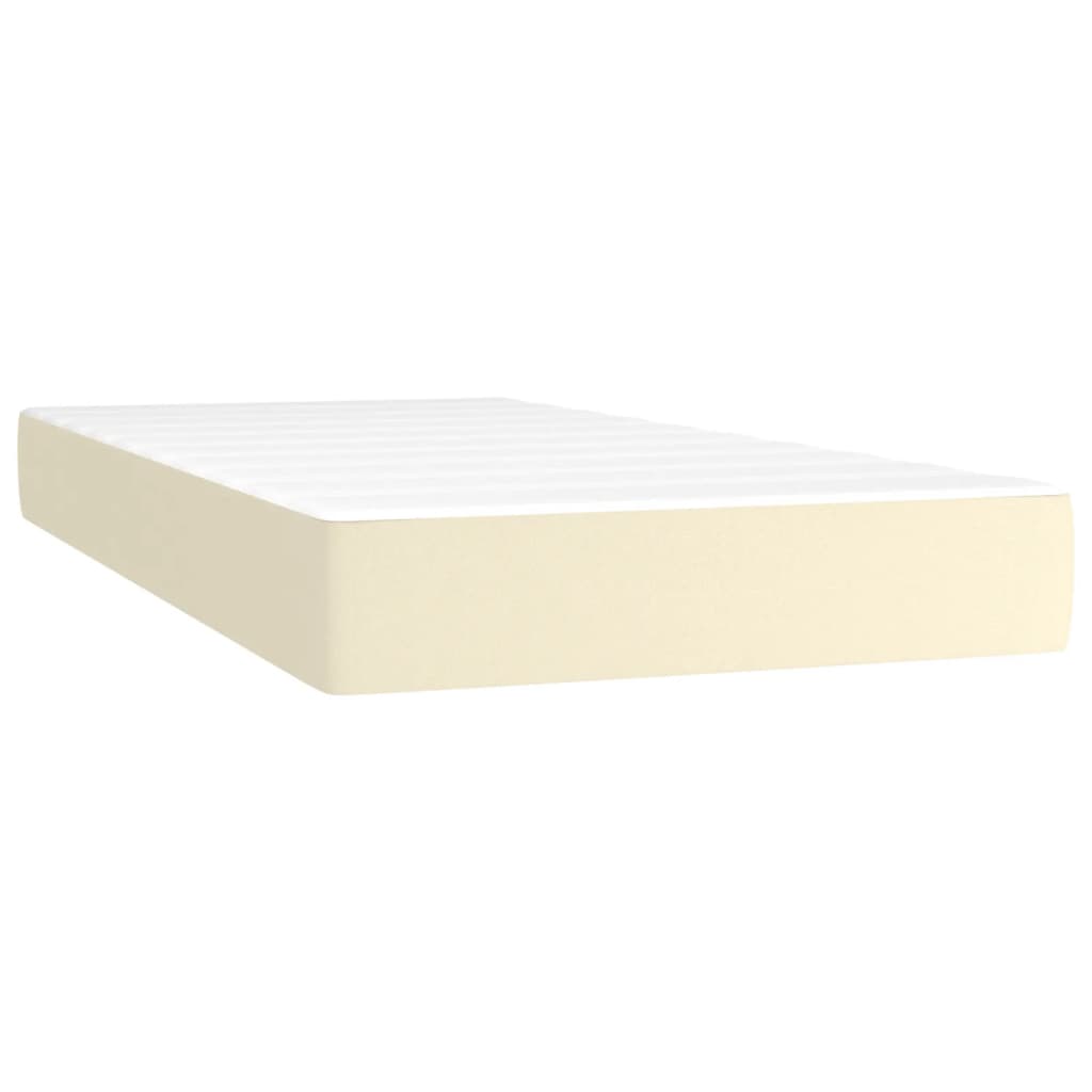 Krevet box spring s madracem LED krem 80x200 cm od umjetne kože