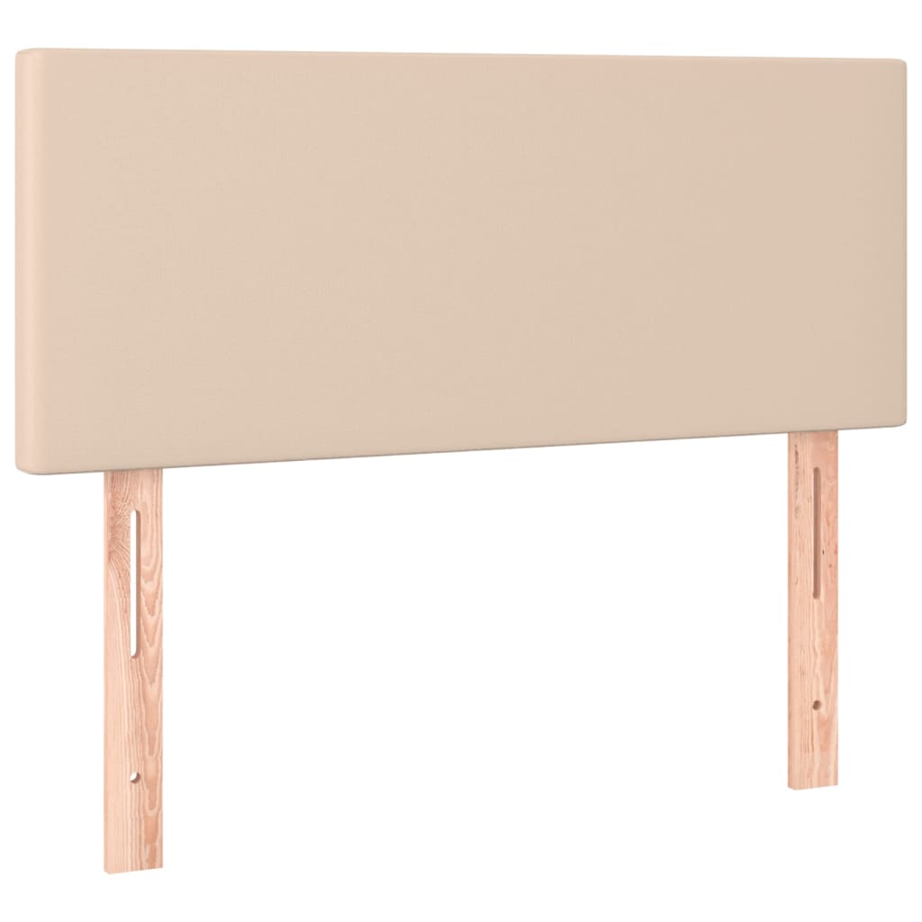 Krevet box spring madrac LED cappuccino 90x200cm umjetna koža