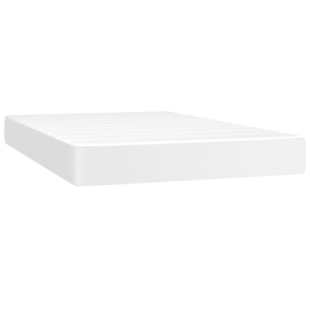 Krevet box spring s madracem LED bijeli 120x200 cm umjetna koža