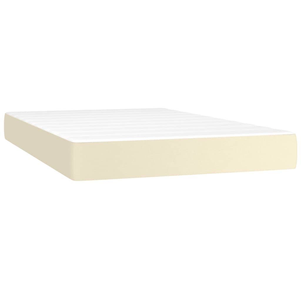 Krevet box spring s madracem LED krem 120x200cm od umjetne kože