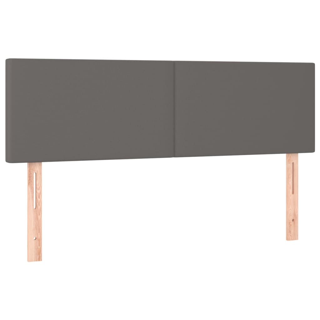 Krevet box spring s madracem LED sivi 140x200cm od umjetne kože