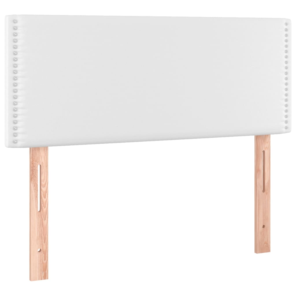 Krevet box spring s madracem LED bijeli 100x200 cm umjetna koža