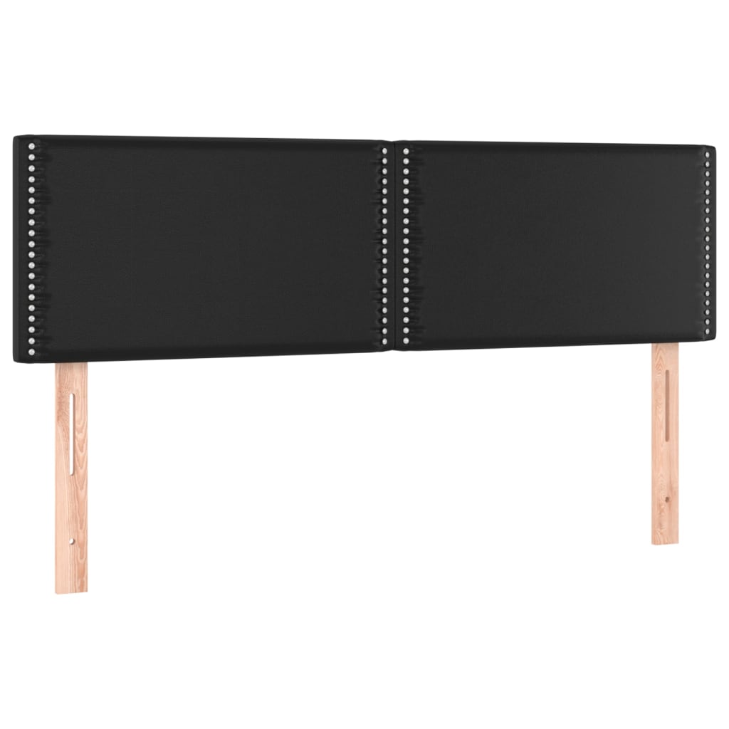 Krevet box spring s madracem LED crni 140x200cm od umjetne kože