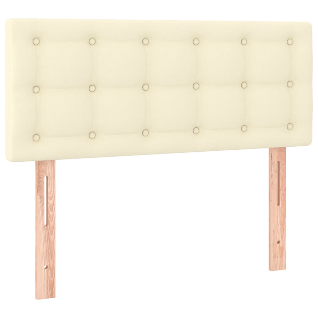 Krevet box spring s madracem LED krem 80x200 cm od umjetne kože