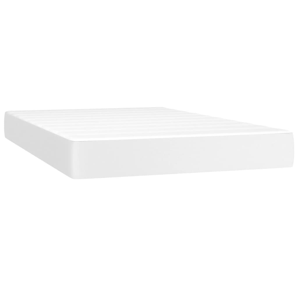 Krevet box spring s madracem LED bijeli 120x200 cm umjetna koža