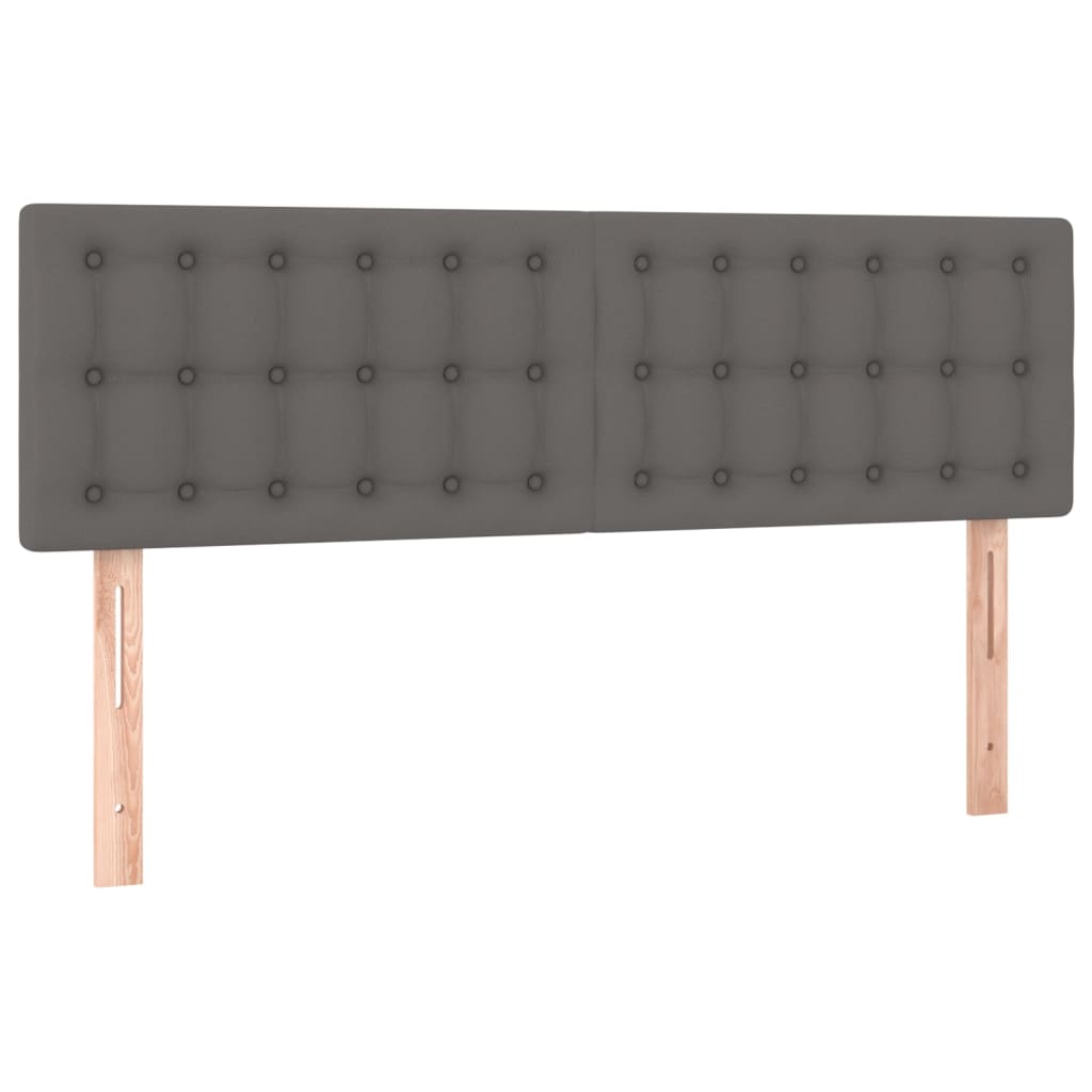 Krevet box spring s madracem LED sivi 140x190cm od umjetne kože