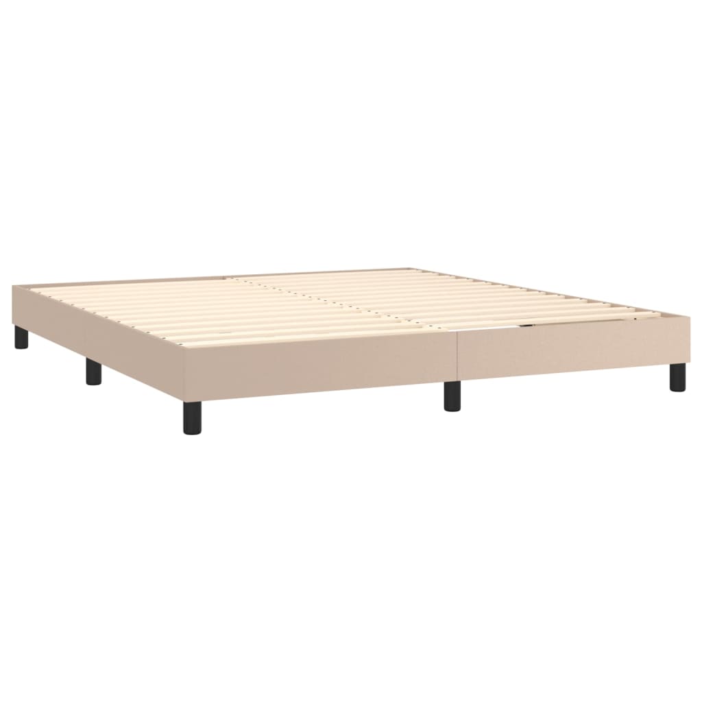 Krevet box spring madrac LED cappuccino 180x200cm umjetna koža
