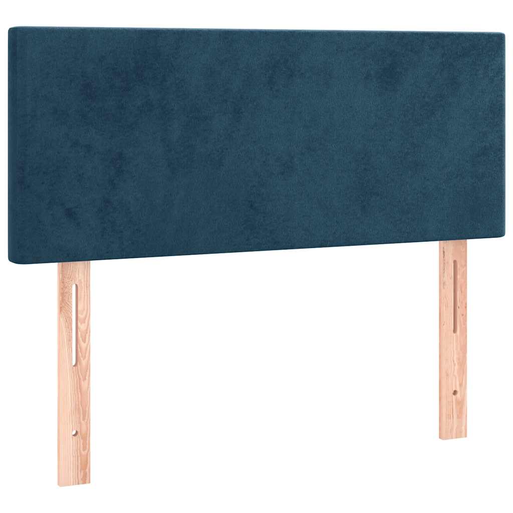 Krevet box spring s madracem LED tamnoplavi 120x200 cm baršun