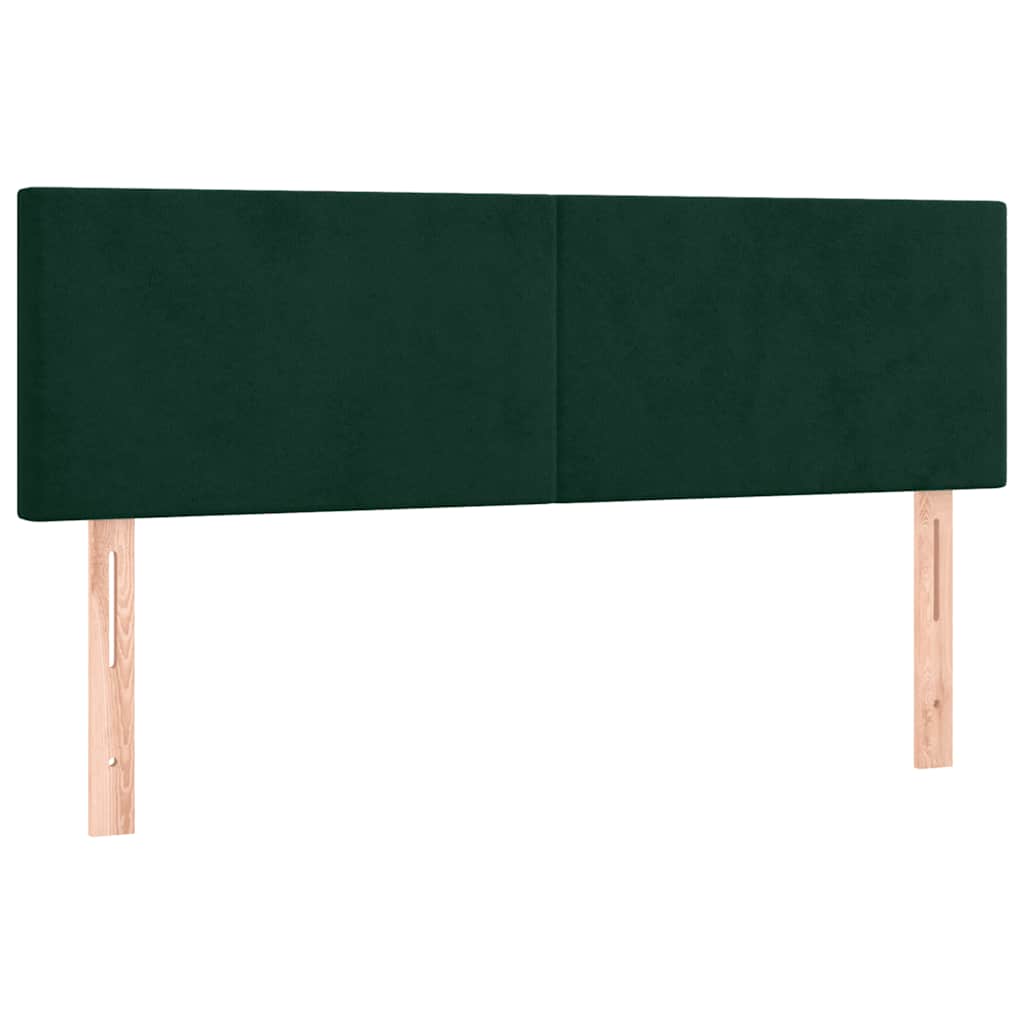 Krevet box spring s madracem LED tamnozeleni 140x190 cm baršun