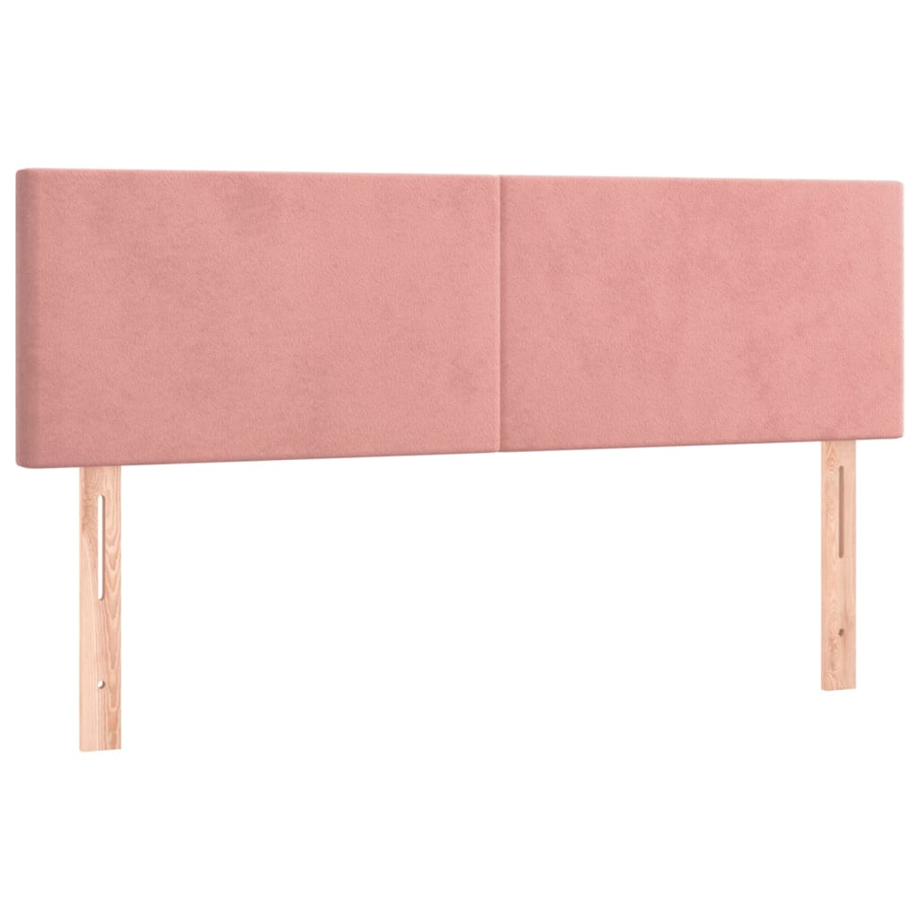 Krevet box spring s madracem LED ružičasti 140x190cm baršunasti