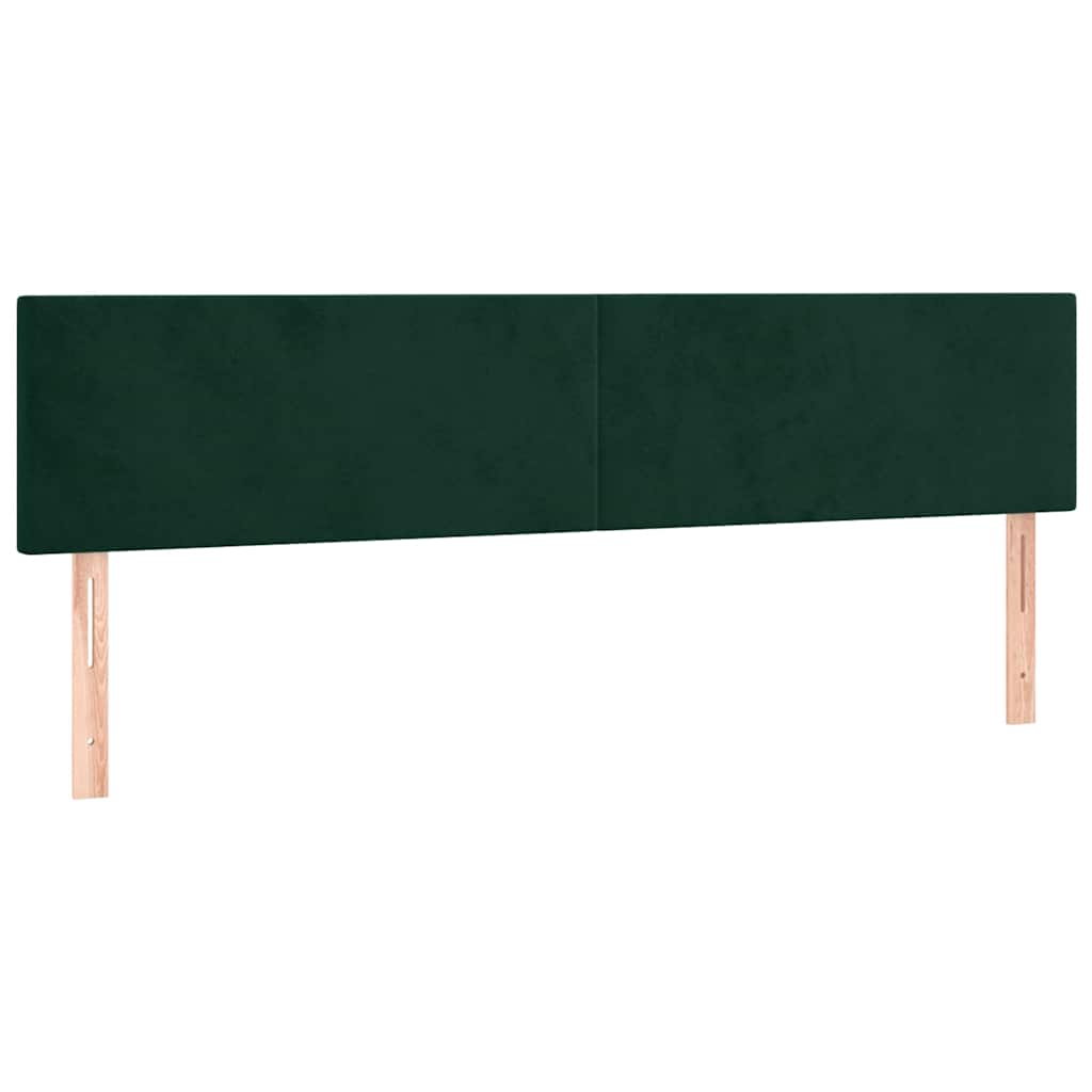 Krevet box spring s madracem LED tamnozeleni 160x200 cm baršun