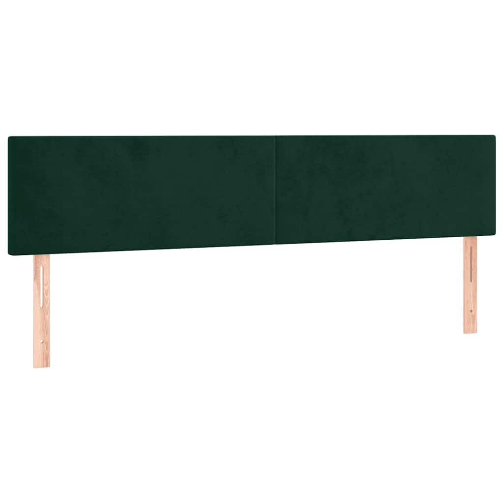 Krevet box spring s madracem LED tamnozeleni 180x200 cm baršun