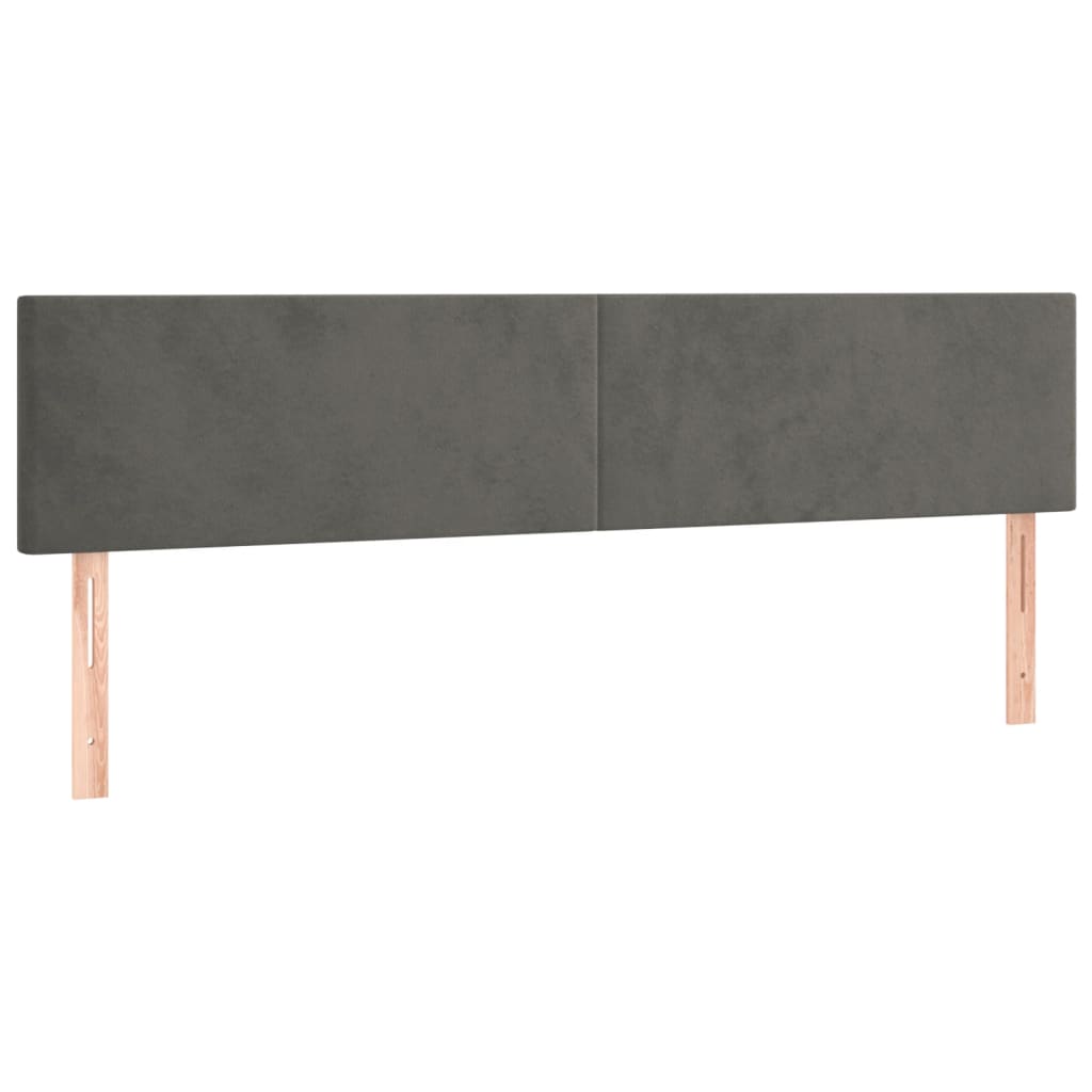 Krevet box spring s madracem LED tamnosivi 200x200 cm baršun