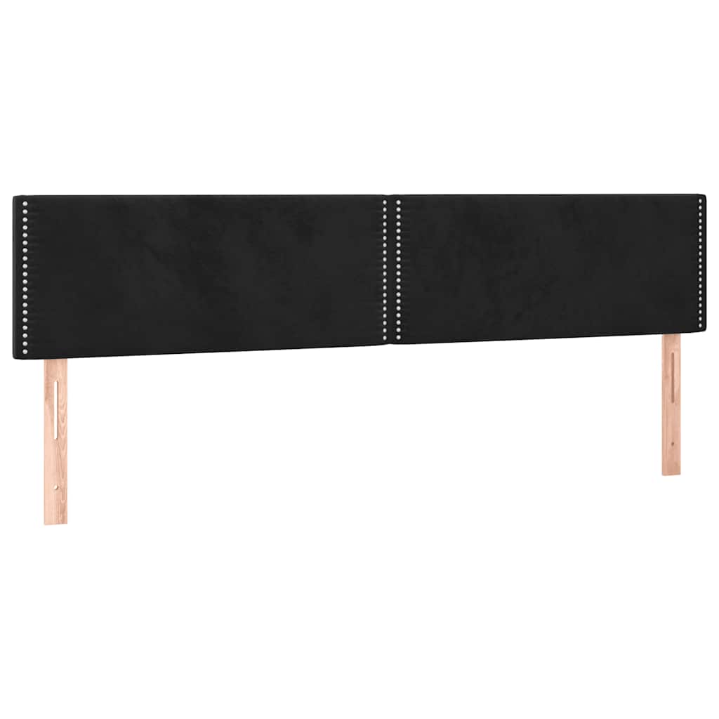 Krevet box spring s madracem LED crni 160x200 cm baršun