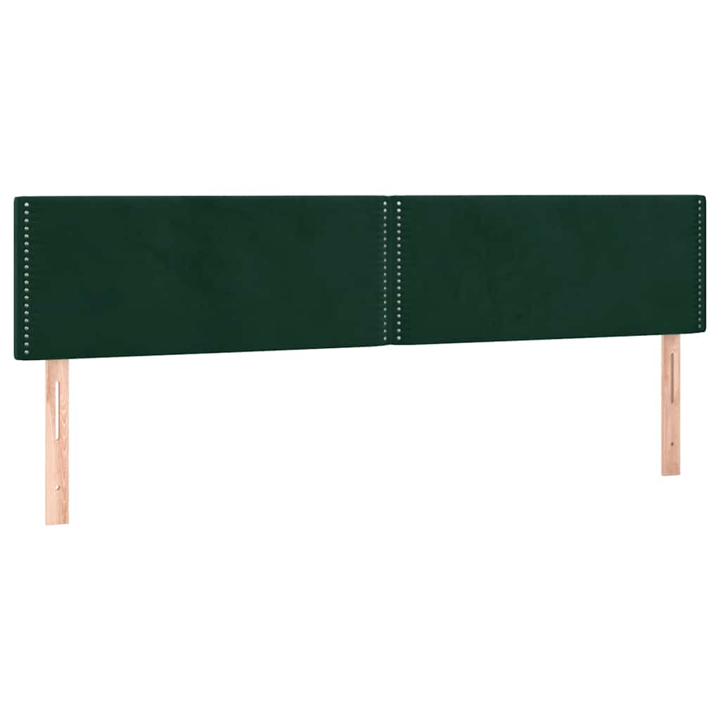 Krevet box spring s madracem LED tamnozeleni 180x200 cm baršun