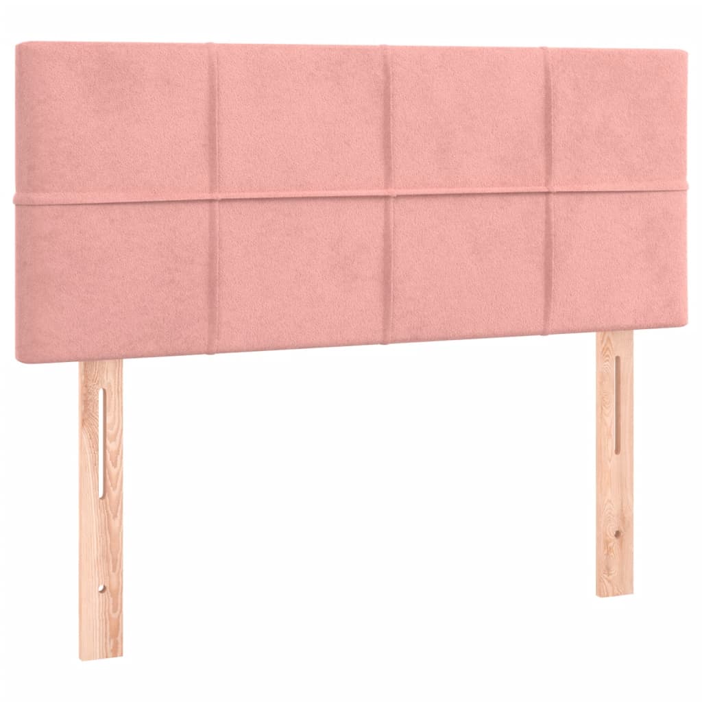 Krevet box spring s madracem LED ružičasti 90x200 cm baršunasti