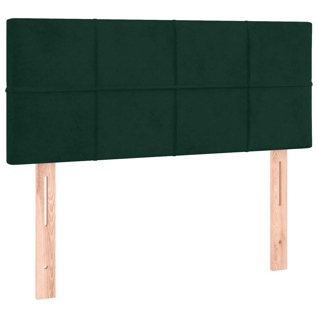 Krevet box spring s madracem LED tamnozeleni 120x200 cm baršun