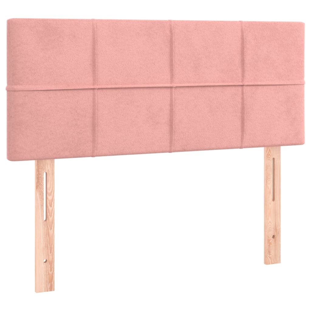 Krevet box spring s madracem LED ružičasti 120x200cm baršunasti