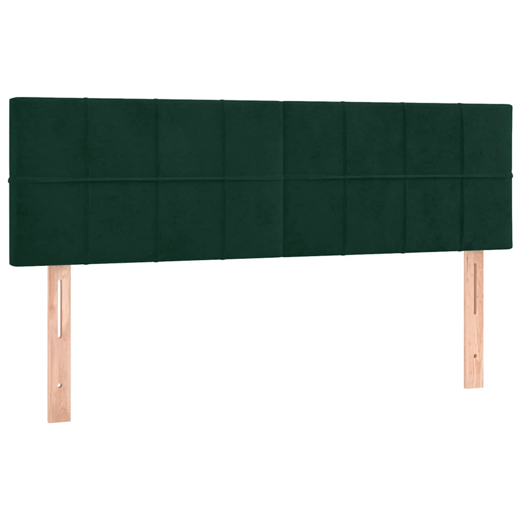 Krevet box spring s madracem LED tamnozeleni 140x190 cm baršun